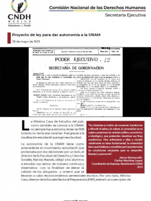 Proyecto de ley para dar autonomía a la UNAM