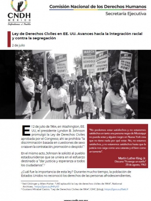 Ley de Derechos Civiles en EE. UU. Avances hacia la integración racial y contra la segregación