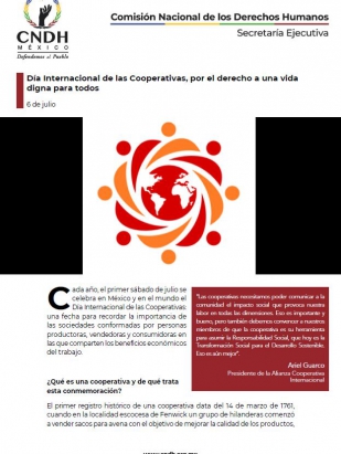 Día Internacional de las Cooperativas, por el derecho a una vida digna para todos