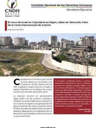 El muro de Israel en Cisjordania es ilegal y debe ser destruido. Fallo de la Corte Internacional de Justicia