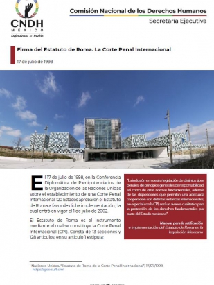 Firma del Estatuto de Roma. La Corte Penal Internacional