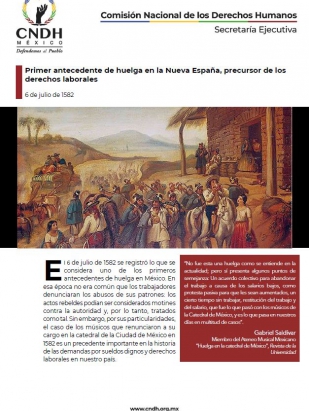 Primer antecedente de huelga en la Nueva España, precursor de los derechos laborales