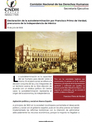 Declaración de la autodeterminación por Francisco Primo de Verdad, precursora de la independencia de México