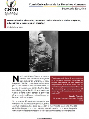 Nace Salvador Alvarado, promotor de los derechos de las mujeres, educativos y laborales en Yucatán