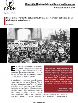 Inicio del movimiento estudiantil. Brutal intervención policiaca en un pleito entre estudiantes