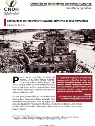 Bombardeos en Hiroshima y Nagasaki, crímenes de lesa humanidad