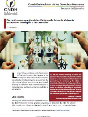 Día de Conmemoración de las Víctimas de Actos de Violencia Basados en la Religión o las Creencias