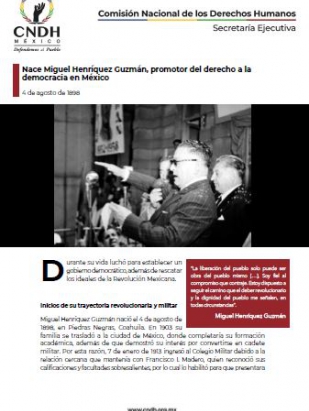 Nace Miguel Henríquez Guzmán, promotor del derecho a la democracia en México