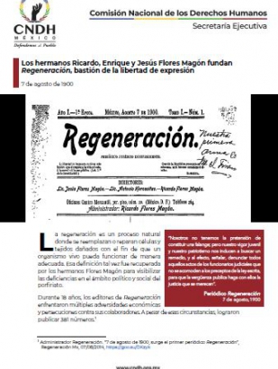 Los hermanos Ricardo, Enrique y Jesús Flores Magón fundan Regeneración, bastión de la libertad de expresión