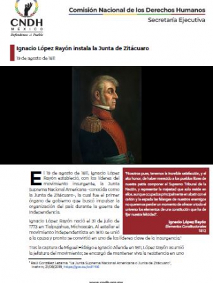 Ignacio López Rayón instala la Junta de Zitácuaro