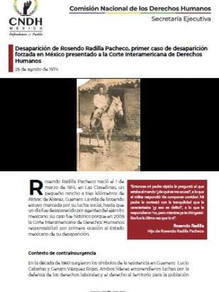 Desaparición de Rosendo Radilla Pacheco, primer caso de desaparición forzada en México presentado a la Corte Interamericana de Derechos Humanos