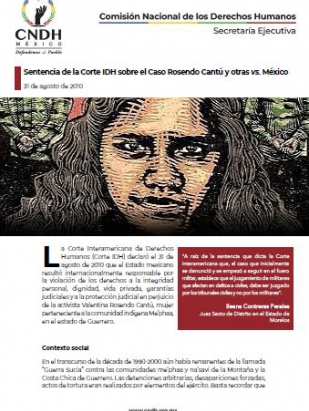 Sentencia de la Corte IDH sobre el Caso Rosendo Cantú y otras vs. México