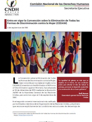 Entra en vigor la Convención sobre la Eliminación de Todas las Formas de Discriminación contra la Mujer (CEDAW)