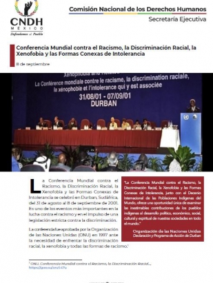 Conferencia Mundial contra el Racismo, la Discriminación Racial, la Xenofobia y las Formas Conexas de Intolerancia