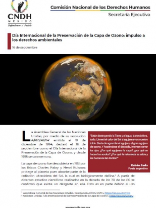 Día Internacional de la Preservación de la Capa de Ozono: impulso a los derechos ambientales