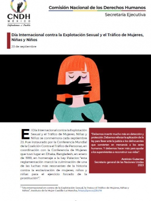 Día Internacional contra la Explotación Sexual y el Tráfico de Mujeres, Niñas y Niños
