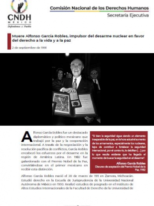 Muere Alfonso García Robles, impulsor del desarme nuclear en favor del derecho a la vida y a la paz