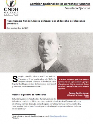 Nace Serapio Rendón, héroe defensor por el derecho del descanso dominical