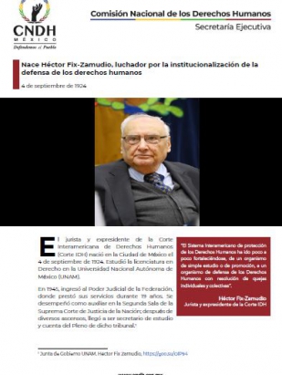 Nace Héctor Fix-Zamudio, luchador por la institucionalización de la defensa de los derechos humanos