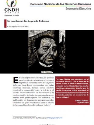 Se proclaman las Leyes de Reforma