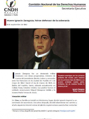 Muere Ignacio Zaragoza, héroe defensor de la soberanía