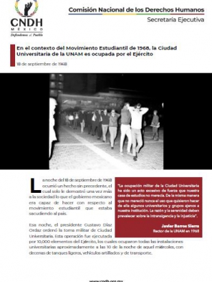En el contexto del Movimiento Estudiantil de 1968, la Ciudad Universitaria de la UNAM es ocupada por el Ejército