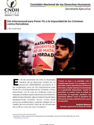 Día Internacional para Poner Fin a la Impunidad de los Crímenes contra Periodistas