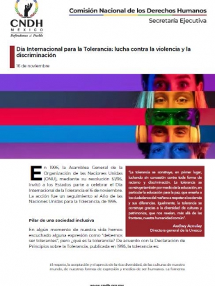 Día Internacional para la Tolerancia: lucha contra la violencia y la discriminación