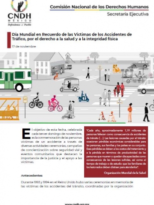 Día Mundial en Recuerdo de las Víctimas de los Accidentes de Tráfico, por el derecho a la salud y a la integridad física