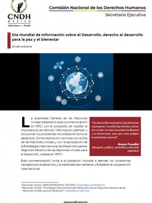 Día Mundial de Información sobre el Desarrollo, derecho al desarrollo para la paz y el bienestar