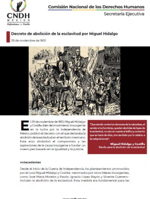 Decreto de abolición de la esclavitud por Miguel Hidalgo