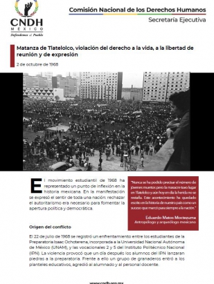 Matanza de Tlatelolco, violación del derecho a la vida, a la libertad de reunión y de expresión