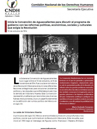 Inicia la Convención de Aguascalientes para discutir el programa de gobierno con las reformas políticas, económicas, sociales y culturales que exigía la Revolución