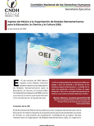 Ingreso de México a la Organización de Estados Iberoamericanos para la Educación, la Ciencia y la Cultura (OEI)