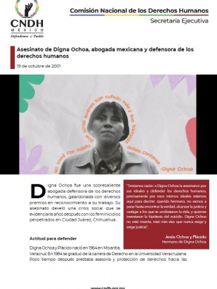 Asesinato de Digna Ochoa, abogada mexicana y defensora de los derechos humanos