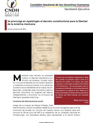 Se promulga en Apatzingán el decreto constitucional para la libertad de la América mexicana