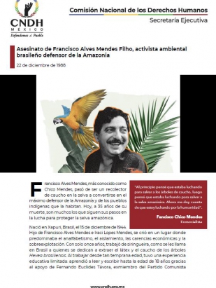 Asesinato de Francisco Alves Mendes Filho, activista ambiental brasileño defensor de la Amazonia