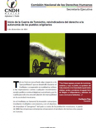 Inicio de la Guerra de Tomóchic, reivindicadora del derecho a la autonomía de los pueblos originarios