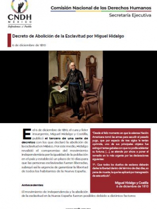 Decreto de Abolición de la Esclavitud por Miguel Hidalgo