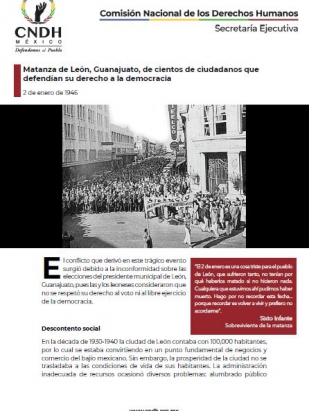 Matanza de León, Guanajuato, de cientos de ciudadanos que defendían su derecho a la democracia