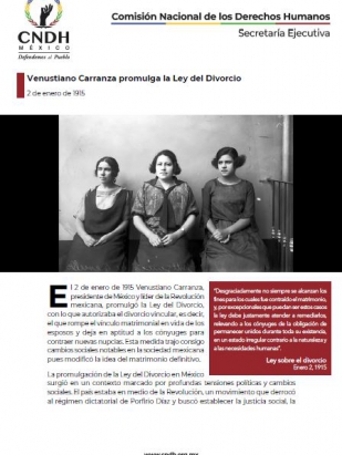 Venustiano Carranza promulga la Ley del Divorcio