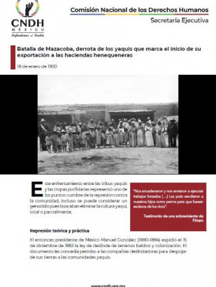 Batalla de Mazacoba, derrota de los yaquis que marca el inicio de su exportación a las haciendas henequeneras