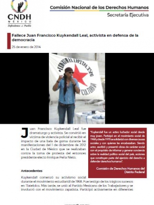 Fallece Juan Francisco Kuykendall Leal, activista en defensa de la democracia