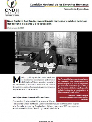 Nace Gustavo Baz Prada, revolucionario mexicano y médico defensor del derecho a la salud y a la educación