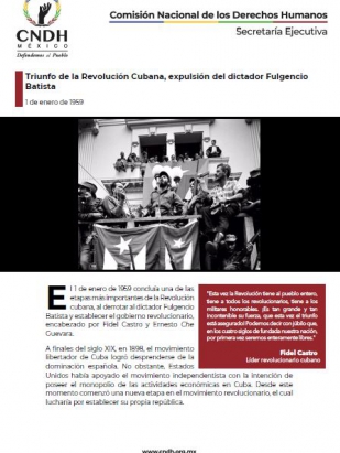 Triunfo de la Revolución Cubana, expulsión del dictador Fulgencio Batista