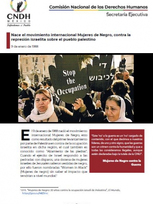Nace el movimiento internacional Mujeres de Negro, contra la represión israelita sobre el pueblo palestino