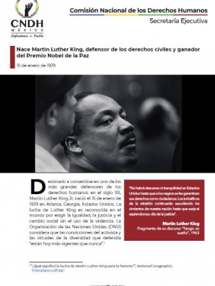 Nace Martin Luther King, defensor de los derechos civiles y ganador del Premio Nobel de la Paz