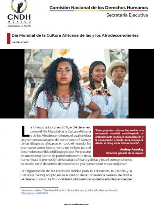 Día Mundial de la Cultura Africana de las y los Afrodescendientes