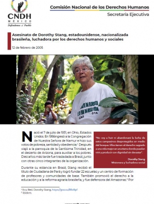 Asesinato de Dorothy Stang, estadounidense, nacionalizada brasileña, luchadora por los derechos humanos y sociales