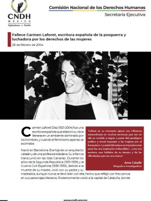 Fallece Carmen Laforet, escritora española de la posguerra y luchadora por los derechos de las mujeres